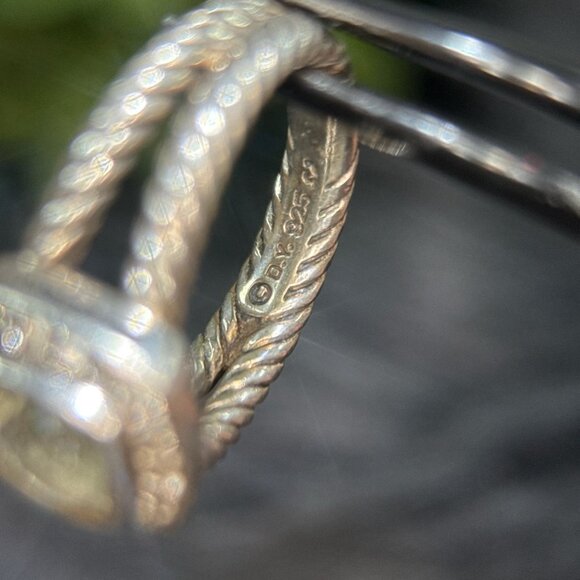 D.Y. 925 Prasiolite/Diamonds Ring - Picture 10 of 12